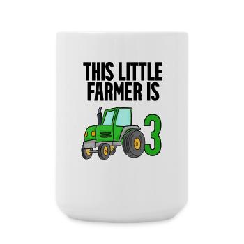 Tracteur 3 ans garçon - Grande tasse 440 ml - blanc - Devant