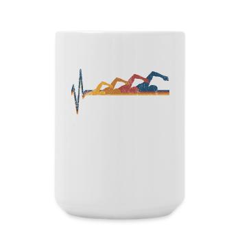 Schwimmen Schwimmer - Große Tasse 440 ml - Weiß - Vorne