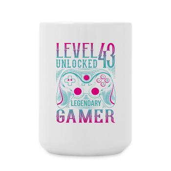43rd Birthday Level 43 Gamer Gaming Gaming - Large Mug 440 ml - white - Front