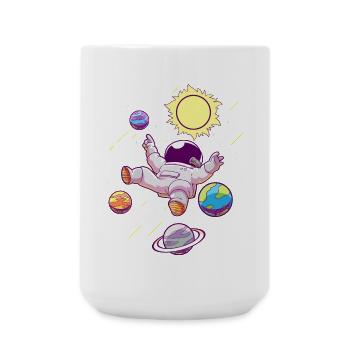 Astronaut Planeten - Große Tasse 440 ml - Weiß - Vorne