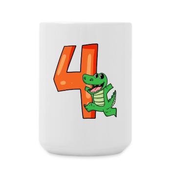 4e anniversaire - 4 ans - Anniversaire d’enfant - Grande tasse 440 ml - blanc - Devant