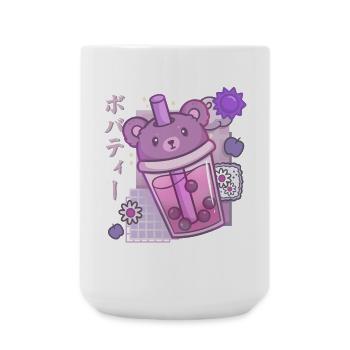 Bear Boba Tea Anime Kawaii - Große Tasse 440 ml - Weiß - Vorne