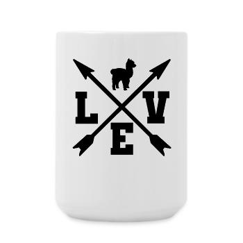 Alpaka - Große Tasse 440 ml - Weiß - Vorne