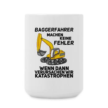 Bauarbeiter Baggerfahrer Bagger - Große Tasse 440 ml - Weiß - Vorne