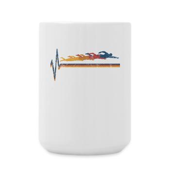 Schwimmen Schwimmer - Große Tasse 440 ml - Weiß - Vorne