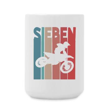 Motocross 7 Jahre Kindergeburtstag 7. Geburtstag - Große Tasse 440 ml - Weiß - Vorne