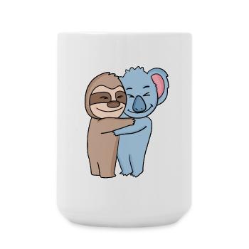 Paresseux et koala câlinent des animaux mignons - Grande tasse 440 ml - blanc - Devant