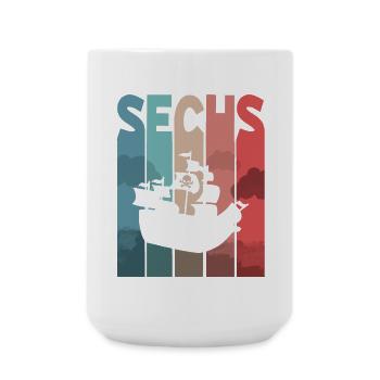 Piratenschiff 6 Jahre Kinder - Große Tasse 440 ml - Weiß - Vorne