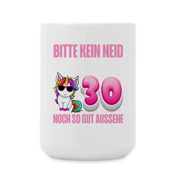 30. Geburtstag frauen Einhorn - Große Tasse 440 ml - Weiß - Vorne