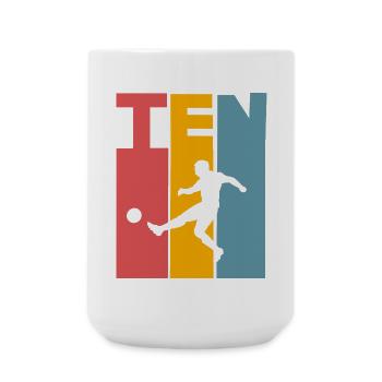 Football 10 years children's birthday party - Large Mug 440 ml - white - Front