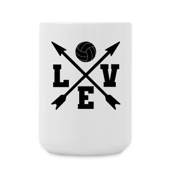Volley-ball - Grande tasse 440 ml - blanc - Devant