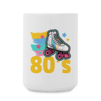 Rollschuhe 80er Rollschuhlaufen - Große Tasse 440 ml - Weiß - Vorne