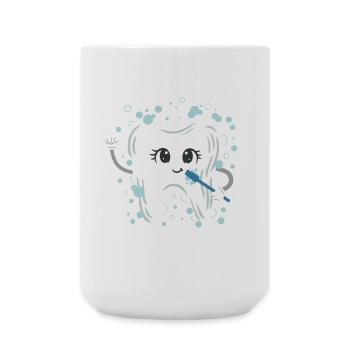 Zahnarzt Zähne Kawaii - Große Tasse 440 ml - Weiß - Vorne