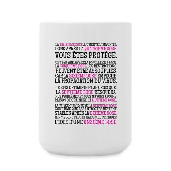 Calendrier Vaccinal Humoristique d'ABSURDISTAN - Grande tasse 440 ml - blanc - Devant
