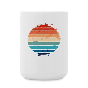 Éclaboussures Rétro Coucher de Soleil - Grande tasse 440 ml - blanc - Devant