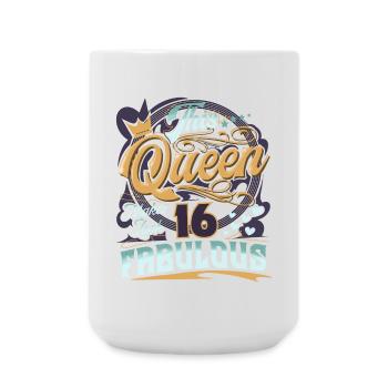 16. Geburtstag 16 Jahre Frauen Damen Queen - Große Tasse 440 ml - Weiß - Vorne
