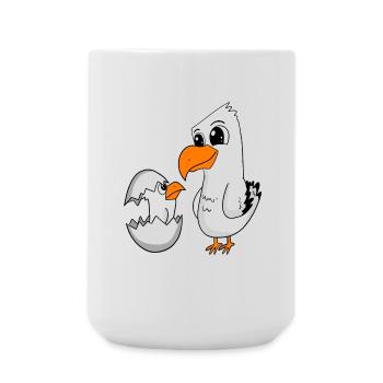 Mouette avec bébé Mouette - Grande tasse 440 ml - blanc - Devant