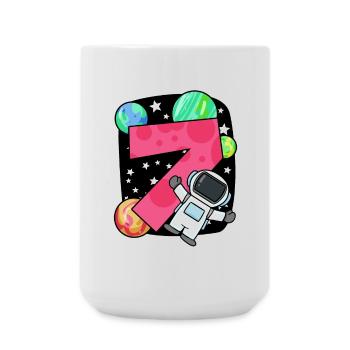 7 birthday boy - 7 years old - I am 7 - Large Mug 440 ml - white - Front