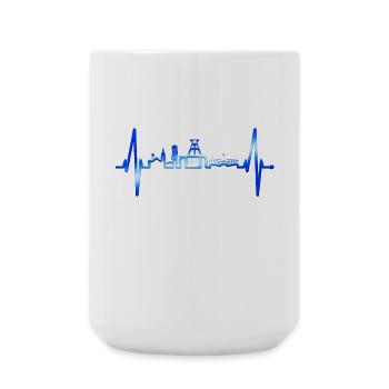 Bochum Heartbeat Bochum Skyline Accueil Ruhrpott - Grande tasse 440 ml - blanc - Devant