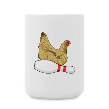 Huhn Bowling Pin - Große Tasse 440 ml - Weiß - Vorne