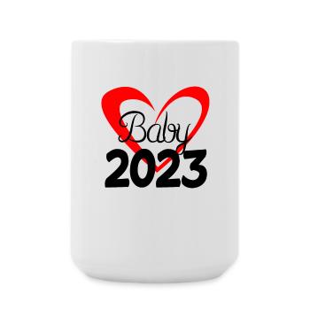 Bébé 2023 - Nouveau-né 2023 Cadeau bébé - Grande tasse 440 ml - blanc - Devant