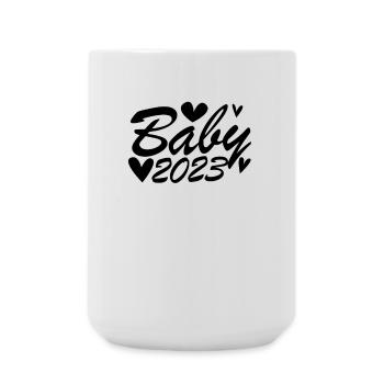 Bébé 2023 - Nouveau-né 2023 Cadeau bébé - Grande tasse 440 ml - blanc - Devant