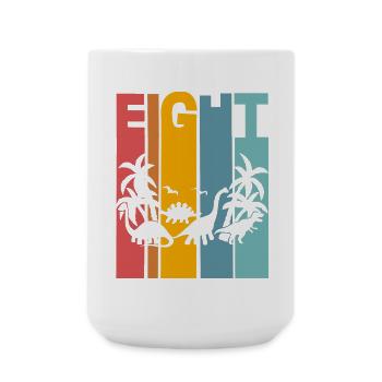 8. Years Children's Birthday Dino Dinosaur - Large Mug 440 ml - white - Front