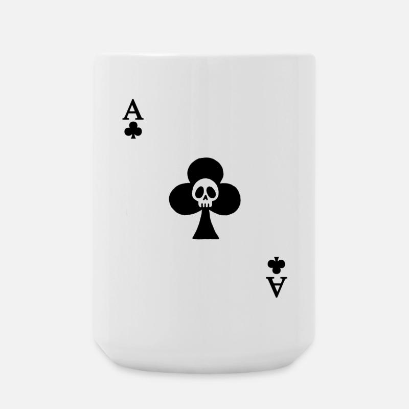 Crâne et as de trèfle - Grande tasse 440 ml - blanc