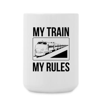 Le conducteur de train dit mon train mes règles - Grande tasse 440 ml - blanc - Devant