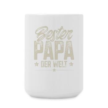 Bester Papa Der Welt Vatertag Vater - Große Tasse 440 ml - Weiß - Vorne