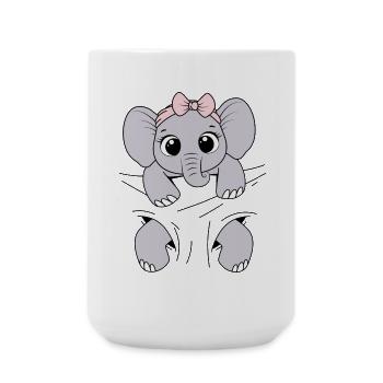 Bébé Éléphant Porter Animal Drôle Bébé Éléphant - Grande tasse 440 ml - blanc - Devant