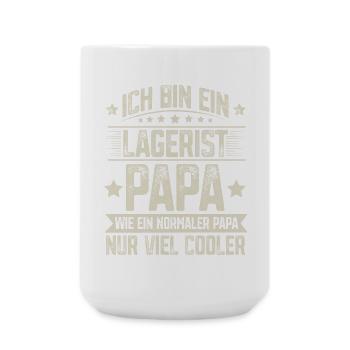 Papa Lagerist Vater Vatertag - Große Tasse 440 ml - Weiß - Vorne