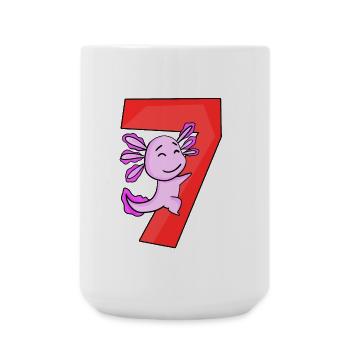 7 ans - 7ème anniversaire - Motif Axolotl - Grande tasse 440 ml - blanc - Devant