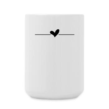 Herz Linie - Große Tasse 440 ml - Weiß - Vorne