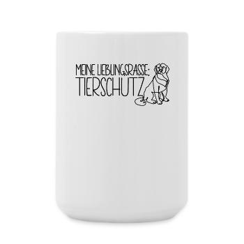 Meine Lieblingsrasse Tierschutz Tierheim Hund - Große Tasse 440 ml - Weiß - Vorne