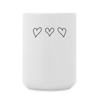 Herz Herze Liebe - Große Tasse 440 ml - Weiß - Vorne