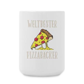 Weltbester Pizzabäcker - Große Tasse 440 ml - Weiß - Vorne
