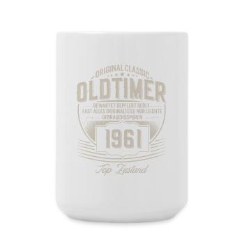 1961 Geburtsjahr Jahrgang Geburtstag Oldtimer - Große Tasse 440 ml - Weiß - Vorne