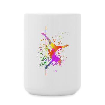 Pole Dance Fitness Farbspritzer Poledance - Große Tasse 440 ml - Weiß - Vorne