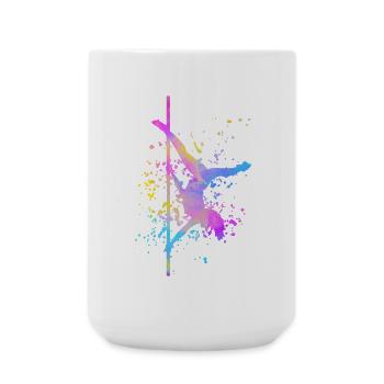 Pole Dance Fitness Farbspritzer Poledance - Große Tasse 440 ml - Weiß - Vorne