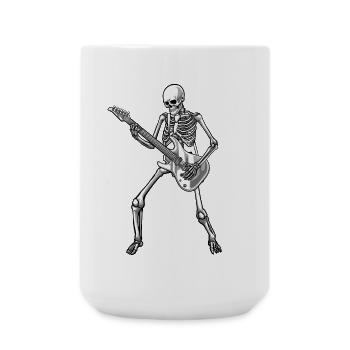 Gitarre Skelett Gitarrist - Große Tasse 440 ml - Weiß - Vorne