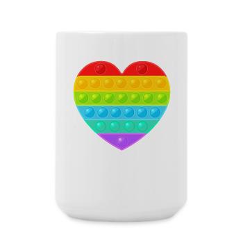 Pop It Popit Heart Colorful Rainbow - Large Mug 440 ml - white - Front