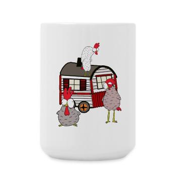 Trailer Chicken coop poultry poultry farm - Large Mug 440 ml - white - Front