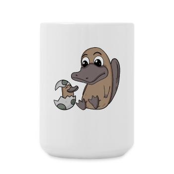 Maman ornithorynque avec bébé ornithorynque - Grande tasse 440 ml - blanc - Devant