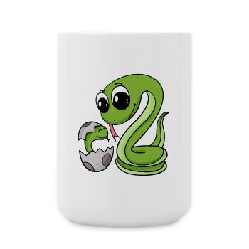 Serpent avec bébé serpent - Grande tasse 440 ml - blanc - Devant