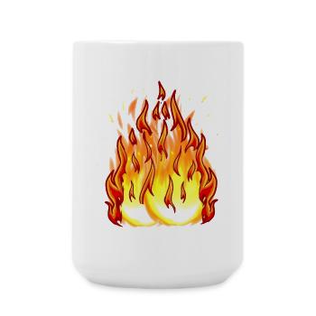 Feuer Flamme Feuerball Inferno Brand brennen - Große Tasse 440 ml - Weiß - Vorne