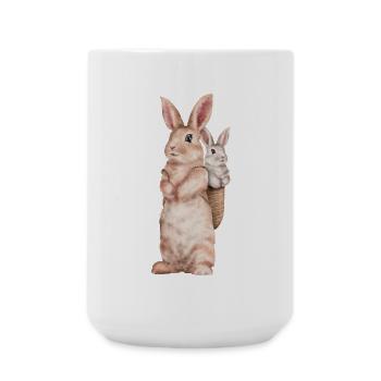 Rabbit Floppy Ear Easter Rabbit Mom - Large Mug 440 ml - white - Front