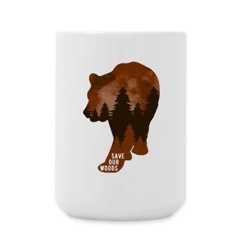Klimawandel Umweltschutz Bär Grizzly Nachhaltig - Große Tasse 440 ml - Weiß - Vorne