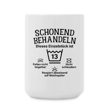Schonend Behandeln 13. Geburtstag Einzelstück 13 - Große Tasse 440 ml - Weiß - Vorne
