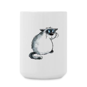 Mürrische Siamkatze I Nö Katze I Nein Statement - Große Tasse 440 ml - Weiß - Vorne
